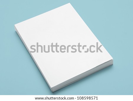 Blank White Book on Blue