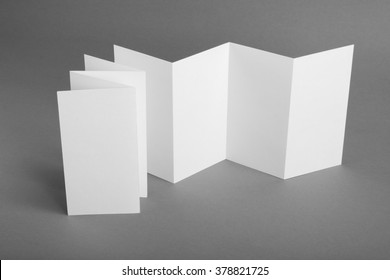 Blank White Booklet On Gray Background