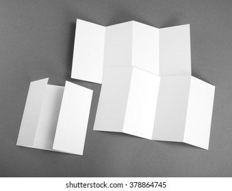 Blank White Booklet On Gray Background