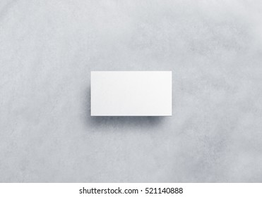 Blank White Call Card Design Mockup, Craft Paper, Clipping Path. Plain Business Namecard Presentation.