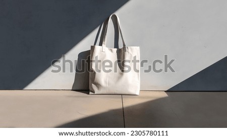 blank white canvas tote bag sunny day front facing 