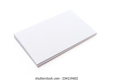 Blank White Card Isolated On White Background