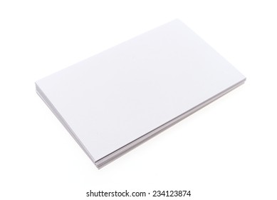 Blank White Card Isolated On White Background