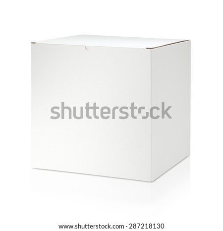Blank white cardboard box on white back ground with clipping path