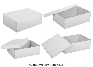 Blank White Cardboard Boxes 스톡 사진 518843980 | Shutterstock