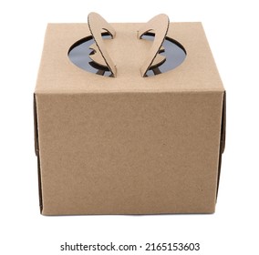 Blank White Cardboard Cake Box Mock Up, Side View