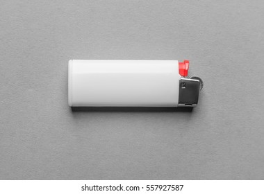 Blank White Cigar Lighter On Grey Background