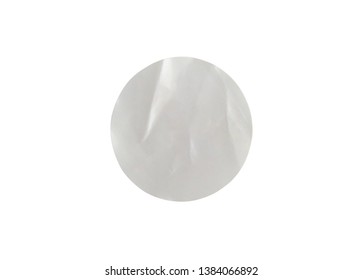 Blank white circle paper sticker label isolated on white background with clipping path