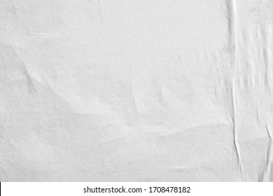 Blank White Crumpled And Creased Paper Poster Texture Background