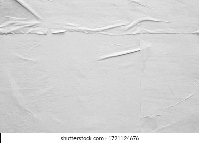 Blank white crumpled and creased paper poster texture background - Shutterstock ID 1721124676