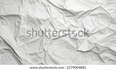 Blank white crumpled and creased paper poster texture background, High Quality Image. Template Image