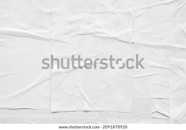 Blank White Crumpled Creased Paper Poster Stock Photo 2091878920 ...