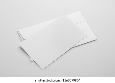 Blank White Envelope Mockup With An Invitation Card