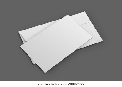 Blank White Envelope Mockup with an Invitation Card