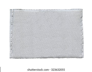 Blank White Fabric Label Isolated On White