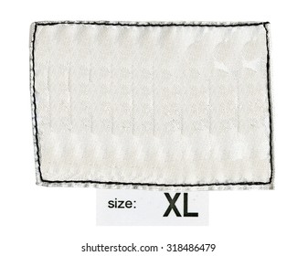 Blank White Fabric Label, Size