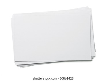 Blank White Index Card Isolated On White.