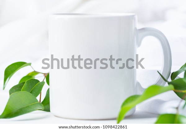 Download Blank White Mug Mockup On Cotton Stock Photo Edit Now 1098422861