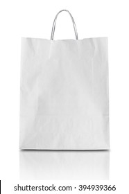 Blank White Paper Bag Isolated On White Background