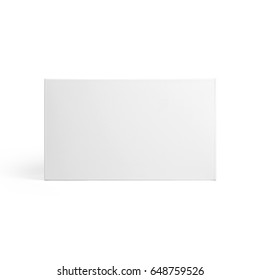 Blank White Paper Box Front View Isolated On White Background. Packaging Template Mockup Collection. With Clipping Path Included.