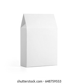 Blank White paper box isolated on white background. Packaging template mockup collection. With clipping Path included.