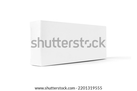 Blank white paper box for products design mock-up isolated on white background with clipping path