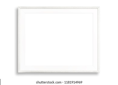 Blank White Picture Frame Isolated On White Background.