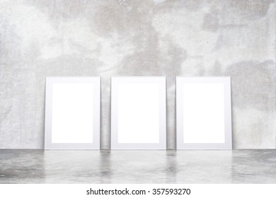 Blank white picture frames