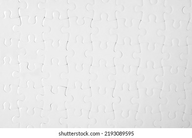 Blank White Puzzle As Background, Top View