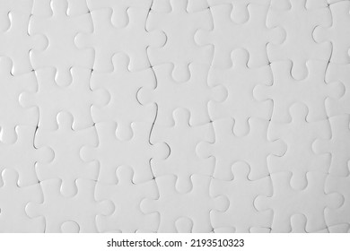 Blank White Puzzle As Background, Top View