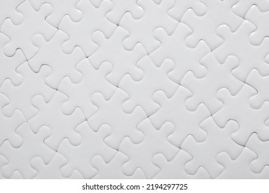 Blank White Puzzle As Background, Top View