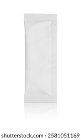 Blank white sachet packaging for food cosmetic and medicine isolated on white background