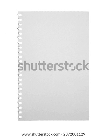 blank white sheet of paper note isolated on white background
