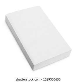 Blank White Soft Cover Book, Isolated On White Background