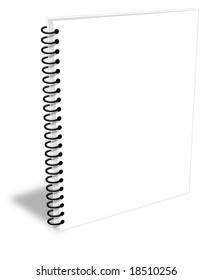 Blank White Spiral Notebook Closed But Empty Ebook Cover