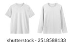 Blank White T Shirt Mockup, Short Sleeve and Long Sleeve