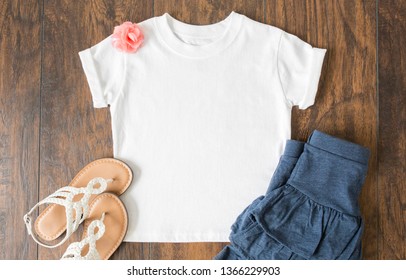 Download Blank White Toddler Girl Tshirt Blue Stock Photo Edit Now 1366229903