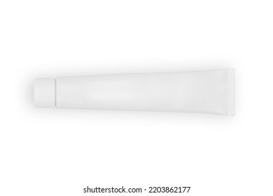 Blank White Toothpaste Tube Isolated On White Background