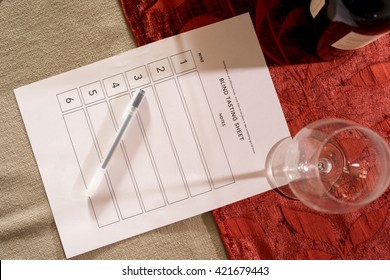 A Blank Wine Blind Tasting Form