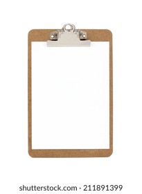 Blank wooden clipboard with paper - Shutterstock ID 211891399