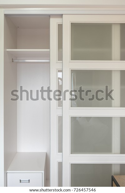 Blank Wooden Wardrobe Design Bedroom Interior Stock Photo Edit