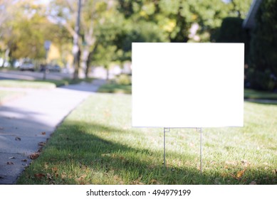 blank yard sign during sunny autumn weather - Shutterstock ID 494979199