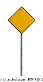 Blank Yellow Road Hazard Sign