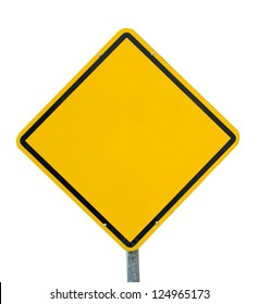 Blank Yellow Road Sign