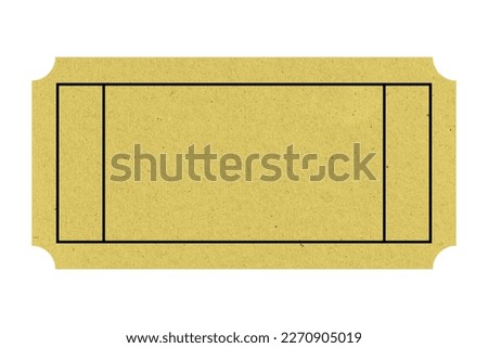 blank yellow ticket isolated with paper texture for mockups