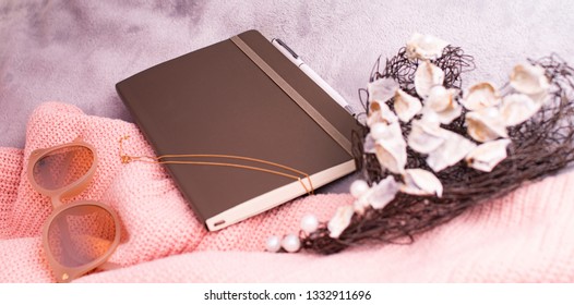 Blanket and notebook
