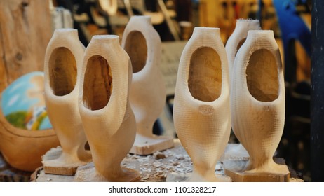 Blanks for traditional wooden shoes in the Netherlands - klomps