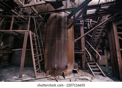 Blast furnace equipment of the metallurgical plant. - Shutterstock ID 2207116635