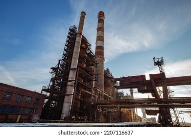 Blast furnace equipment of the metallurgical plant. - Shutterstock ID 2207116637