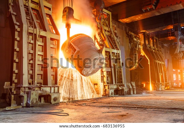 Blast\
furnace smelting liquid steel in steel\
mills